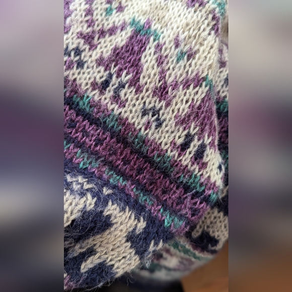 Vintage Claiborne Mohair Blend Fair Isle Pullover Sweater - Picture 3 of 3